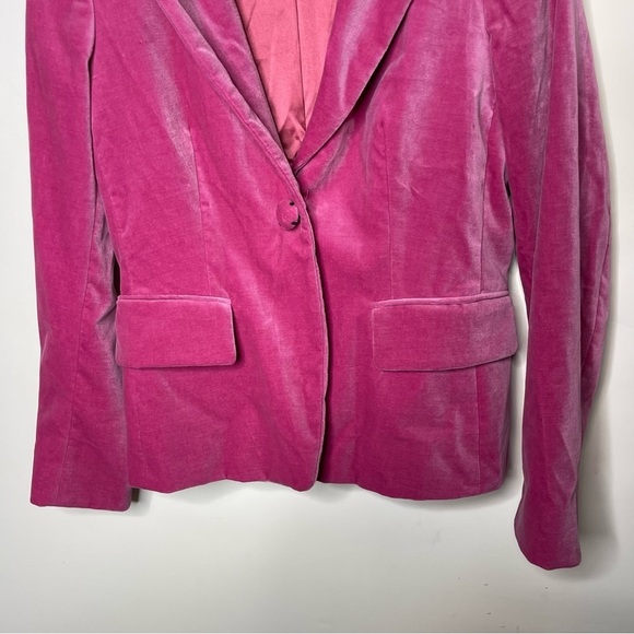 Marella Pink Fuchsia velvet one button closure blazer sz US 6 - Picture 5 of 9